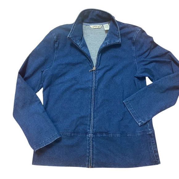 Orvis Women’s  Blue Denim Jacket Size M Full Zip Stretch Casual Outdoors Spring - Picture 9 of 13